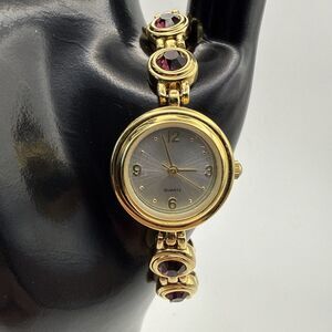 New Gold Watch With Purple Jewels